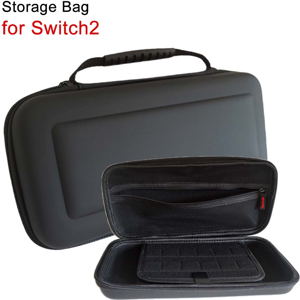 Gaming Accessories Bag - Black Storage Bag for Switch2 Games