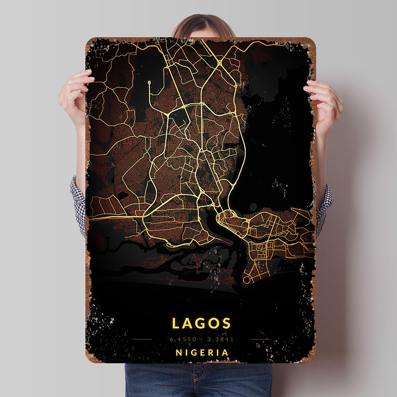 Lagos City Map Poster Customiz - Gaming Accessories Europe ulasan dan harga