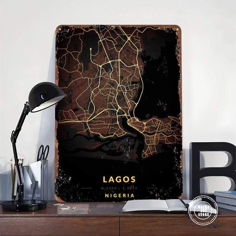 Lagos City Map Poster Customiz - Gaming Accessories Europe ulasan dan harga