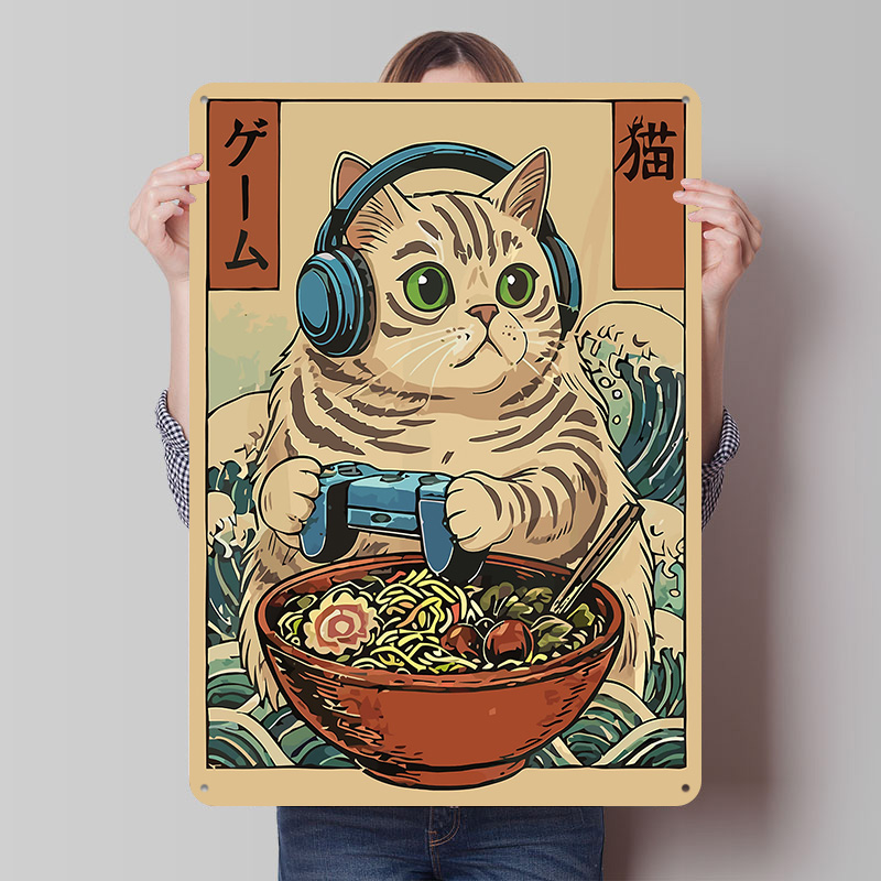 Gaming Cat Ramen Tin Plaque Po - Gaming Accessories Europe ulasan dan harga