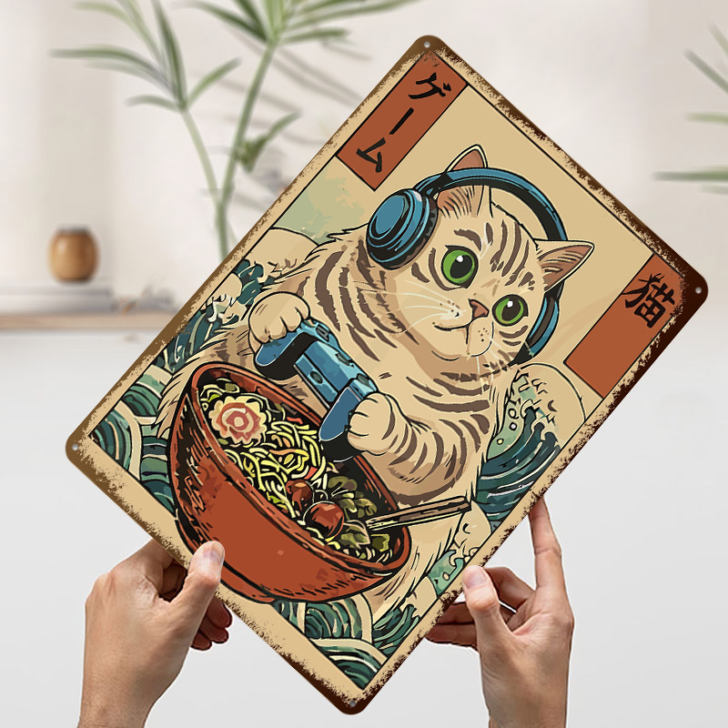 Gaming Cat Ramen Tin Plaque Po - Gaming Accessories Europe ulasan dan harga