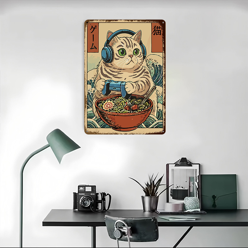 Gaming Cat Ramen Tin Plaque Po - Gaming Accessories Europe ulasan dan harga