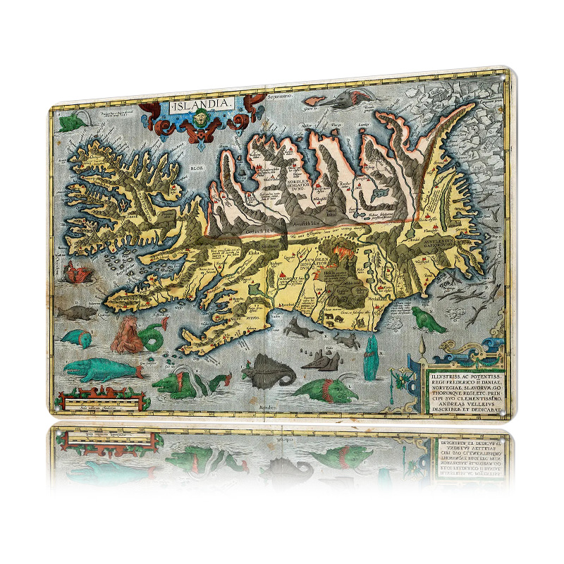 Map of Iceland Metal Poster Cu - Gaming Accessories Europe ulasan dan harga