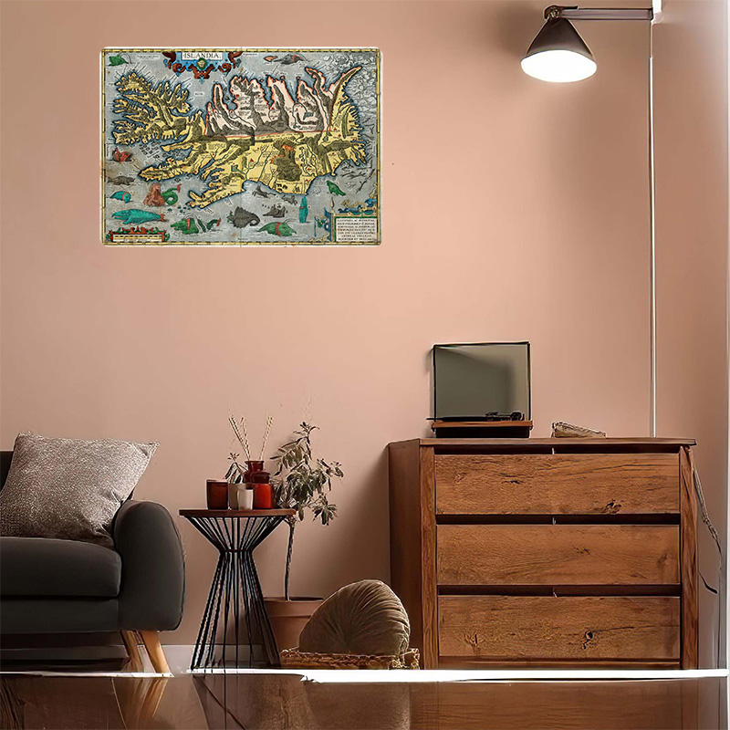 Map of Iceland Metal Poster Cu - Gaming Accessories Europe ulasan dan harga